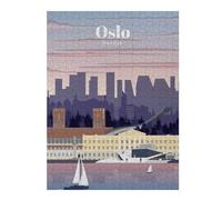 Themed Wooden Jigsaw Puzzle for Adults, Travel to Oslo, 500 PCS