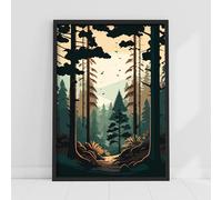 Themed Woodland Print - Birds in the Forest Poster Wall Art (21cm x 29.7cm - A4)