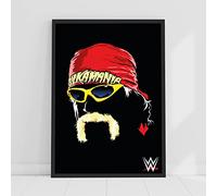 Themed WWE Print - Hulk Hogan Face Illustration Poster Wrestling Wall Art (A3-29.7cm x 42cm)