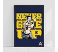 Themed WWE Print - John Cena Never Give Up Poster Wrestling Wall Art (A3-29.7cm x 42cm)