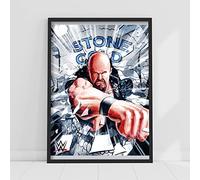 Themed WWE Print - Stone Cold Steve Austin Punch Poster Wrestling Wall Art (A2-42cm x 59.4cm)