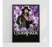 Themed WWE Print - The Undertaker Purple Flames Poster Wrestling Wall Art (A4-21cm x 29.7cm)