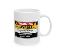TheMugVault Corporate Payroll Mug - Funny Office Coffee Cup, Sarcastic Coworker Gift, Quick Question Warning Mug for Workplace Humor, 11oz Ceramic