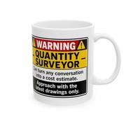 TheMugVault Corporate quanity Surveyor Mug - Funny Office Coffee Cup, Sarcastic Coworker Gift, Quick Question Warning Mug for Workplace Humor, 11oz Ceramic