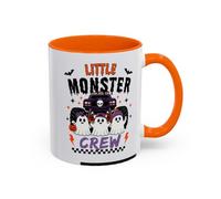 TheMugVault Little Monster Crew Halloween Coffee Mug, Orange Handle