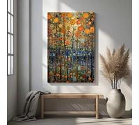 TheMugVault Modern gustav Klimt Style Tree Painting for Living Room, Bedroom, Office Decor - framed canvas Floral Landscape Print Home Decor