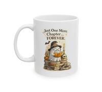 TheMugVault Spooky just one More Chapter Forever Ghost Mug - Halloween Coffee Cup for Book Lovers, Cozy Reading & Fall Decor, 11oz Ceramic