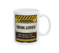 TheMugVault Warning: Book Lover Mug - Funny Reading Coffee Cup for Avid Readers & Bookworms - Unique Gift for Him/Her - Ceramic 11oz