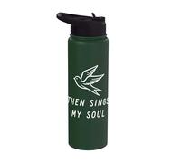 Then Sings My Soul Christian Faith Religious Scripture Stainless Steel Insulated Water Bottle
