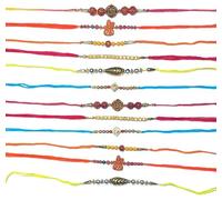 TheNext7 Handmade Rakhi for Lovely Brother, Multiple Stone/Beads Rakhi Thread, Raksha Bandhan Gift for Bhiya, Bhabhi, Sister, Assorted Color & Multi Design