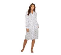 TheNightwearStore Womens Polycotton Robe Long Dressing Gown Floral Printed Long sleeve Lightweight Gown Kimono Style Wrap Womens Lounge Robe Size 8-26