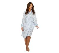 TheNightwearStore Womens Polycotton Robe Long Dressing Gown Floral Printed Long sleeve Lightweight Gown Kimono Style Wrap Womens Lounge Robe Size 8-26
