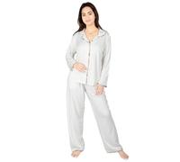 TheNightwearStore Womens Soft Bamboo Pyjamas Set 2 Piece Shirt Pyjama Extra Soft Sleepwear Button Down Loungewear (UK, Alpha, XL, Regular, Regular, Ivory)