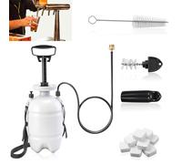 Thenshop 1 Gallon Hand Pump Pressurized Kegerator Cleaning Kit, Beer Line Cleaning Kit Included Faucet Plug, 10 Cleaner Tablets, 2 Faucet Brush, Metal Coupler Hose, Easy Safe to Use Keg Cleaner