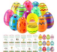 Thenshop 144 Pcs Resurrection Easter Story Eggs with Matching Religious Story Cards Holy Week Cards Resurrection Easter Eggs Kit for Christian Decor Basket Stuffers Classroom Activities Party Favors