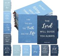 Thenshop 20 Pcs Christian Gifts Bulk for Men Women Journals Bulk and Pen | 10 Leather Bible Notebooks, 10 Neutral Pens, Inspirational A5 Prayer Journal, Church Gift, Bible Study Supplies