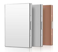 Thenshop 3 Pcs Stainless Steel Credit Card Holder Metal RFID Blocking Case Protector Metal ID Card Wallet with 6 Slot for Men Women Gift Box(Silver, Rose Gold, Mirror Silver)