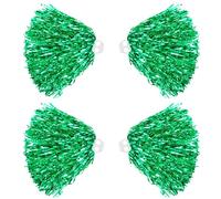 Thenshop 4 Pack Cheerleading Pom Poms Cheerleader Squad Spirited Fun Pompoms Cheer Hand Flowers Metallic Foil Pompoms for Adults Sports Meeting Team Spirit Cheering Party(Green)