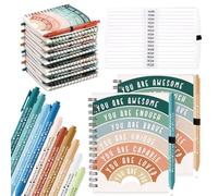 Thenshop 40 Pcs Mental Health Awareness Items Bulk Self Care Gifts Rainbow | 20 Positive Affirmation Notebooks Mini Journals & 20 Wellness Pens Office Handouts for Therapist Counselor Psychology Student