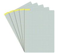 Thenshop 5 Pack A6 Gray x Yellow Pencil Board Reusable Notebook Accessory, Flexibility Layout Grids with Ruler Scale