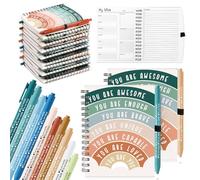 Thenshop Bulk End of School Year Gifts for Student Teacher Employee Staff Appreciation Self Care Mental Health Awareness Items Positive Affirmation Notebooks & Pens(60 Pcs,Weekly Planner Journal)