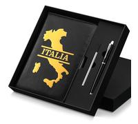 Thenshop Italy Travel Journal Gift Set Leather Journal Notebook with Pen and Gift Box Italy Map Travel Diary Book Birthday Gift for Travel Lovers Travel Planner Traveling Memory Diary
