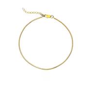 Theo Grace - Tidal Wave Snake Chain Anklet for Women - Adjustable Herringbone Anklet, Minimalist Layering, Elegant Everyday Jewelry, Adjustable, Brass, no gemstone