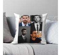 Theo James Square Pillowcase Polyester Linen Velvet Printed Zip Decor Throw Pillow Case Car Cushion Cover