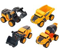 Theo Klein 2405 Volvo Power Construction Site Mega Set I 4 construction vehicles I Tipper, wheel loader, backhoe and concrete mixer I For children aged 3 and over