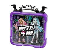 Theo Klein 2559 Monster High Display Case | Cool case with storage compartments for up to 4 dolls | With double-wing display door and Monster High poster | Toy for children aged 3 and up