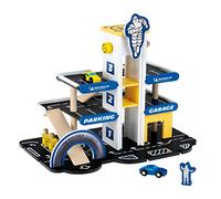 Theo Klein 3404 MICHELIN Car Park with 3 levels, wood I Parking garage incl. 2 cars and much more I Compatible with wooden tracks I Toy for children from 3 years