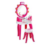 Theo Klein 5328 Barbie Beauty Salon with Light and Sound Functions I Pivoted Storage Areas and Mirror I With Lots of Accessories Such as a Comb, Hairspray and Perfume Spray
