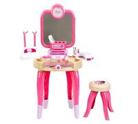 Theo Klein 5721 Barbie beauty salon "Happy Vibes" | Beauty salon with rotating mirror and light | Dressing table with accessories | Toy for children from 3 years