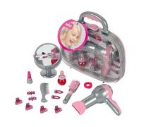 Theo Klein 5855 Hairdresser's Case with Braun Hairdryer, With mirror, comb and lots of styling accessories, Robust case with battery-powered hairdryer, Toy for children aged 3 years and up