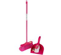 Theo Klein 6351 Barbie 3-piece classic brush set I Children's broom, hand brush and dustpan in Barbie look I Dimensions: 62 cm x 17 cm x 62 cm I Toys for children aged 3 and over