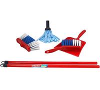 Theo Klein 6706 Vileda Mop Set I With mop, broom and dustpan and brush set I In the popular Vileda design I Dimensions: 22.5 cm x 15 cm x 61 cm I Toy for children aged 3 years and up