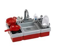 Theo Klein 7110 Bosch Mini Children's Kitchen, Sink with Water Pump Function, Hob with Light and Sound, Includes Cooking and Dinnerware, Toy for Children from 3 Years