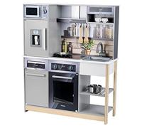 Theo Klein 7194 Miele Family Kitchen I Wood kitchen with stove including light and sound function I With play kitchen accessories I Toys for children aged 3 and over
