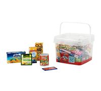 Theo Klein 7214 Small Box filled with German products I With cartons and tins for the shop I Toy for children from 3 years