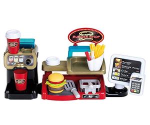 Theo Klein 7307 Burger Shop I Burger with Plug-in System I Accessories I EC Card and Reader with Sound I Toys for Children Aged 3 and over
