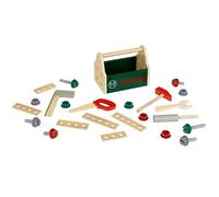 Theo Klein 8161 Bosch wooden toolbox I Sturdy box with practical carrying handle I Includes tools in Bosch design I Toy for children aged 3 and over