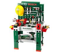 Theo Klein 8485 Bosch Workbench No. 1 I 150 Parts I Includes Cordless Screwdriver, Construction Set, Sander and Much More | Battery-Powered Cordless Screwdriver with Light and Realistic Sounds