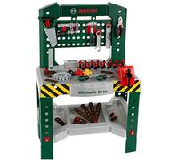 Theo Klein 8574 Bosch Workbench with 77 Parts I With Screwdriver and Spanner, Pliers, Hammer and Much More I Work Surface with Learning Function I Dimensions: 57 cm x 35 cm x 86 cm