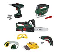 Theo Klein 8593 Large Construction Worker Set I Jigsaw and chainsaw with light and sound I Two cordless screwdrivers I With accessories I For children aged 3 and over