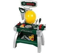 Theo Klein 8612 Bosch Junior Workbench 2+ I Including Helmet, Vice, Tools, Strips of Wood, Nails, Screws and Nuts I Dimensions: 49 cm x 29 cm x 71 cm I Toy for Children Aged 2 Years and up