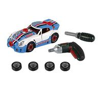 Theo Klein 8668 Bosch Car Tuning Set I Car That Can be Dismantled with Tuning Accessories I With Ixolino Battery-Powered Cordless Screwdriver I Dimensions: 20.5 cm x 9.5 cm x 6 cm