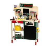 Theo Klein 8734 Bosch wooden workbench I Sturdy children's workbench, adjustable height I Electric cordless drill, tools with light and sound effects I Toy for children from 3 years