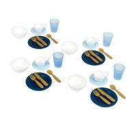 Theo Klein 9166 tableware set I Sturdy and stylish play tableware for 4 people I Includes bowls and gold-colored cutlery I Toy for children from 2 years