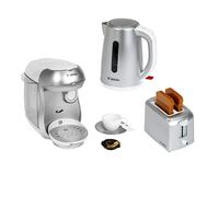 Theo Klein 9216 Bosch Breakfast Set I Kitchen accessory set consisting of toaster, coffee maker and electric kettle I Toys for children aged 3 and over