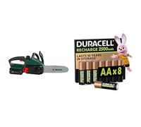 Theo Klein Bosch Chainsaw, lights/sound, 3+ years, & Duracell AA Rechargeable 8 pack, 2500mAh